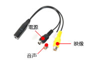 省電力　防滴ヘッドセットカラーCMOSカメラ　SVR-30HSの分岐ケーブル