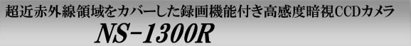 超近赤外線領域をカバーした録画機能付き高感度暗視CCDカメラ　NS-1300R