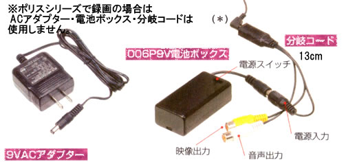 SNK-41ACアダプター・電池ポックス・分岐コード