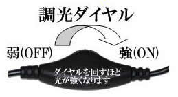 接写可能なLEDライト付極細マイクロカメラ　SNK-42の調光ダイヤル