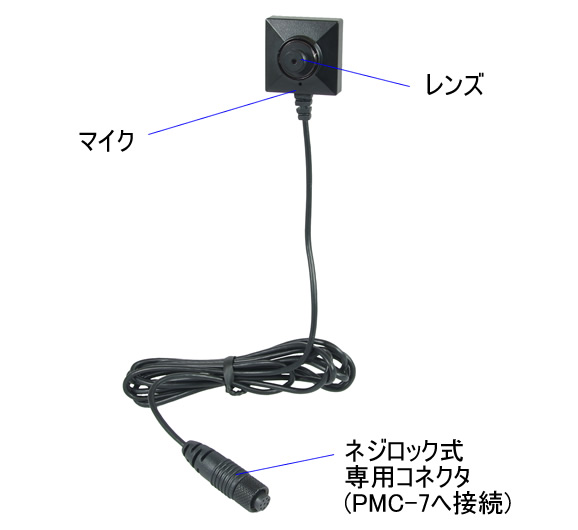 PMC-3　PMCレコーダー専用のネジボタン擬装式デジタルCMOSカメラの各部名称