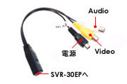 イヤホン型カモフラージュ省電力CMOSカメラ　SVR-30EPの分岐コード