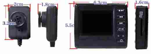 極小DVR CN-R100W (マイク内蔵小型カメラ付　超極小録画装置）の寸法