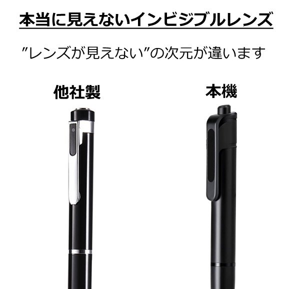 レンズが見えない高秘匿ボールペン型スパイカメラ　CN-PEN2KProのインビジブルレンズ