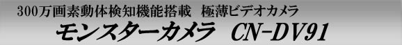 モンスターカメラ　300万画素動体検知機能搭載極薄ビデオカメラ　CN-DV91