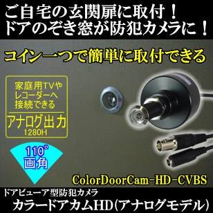 カラードアカムHD(アナログモデル) ドアビューアー交換式防犯カメラ